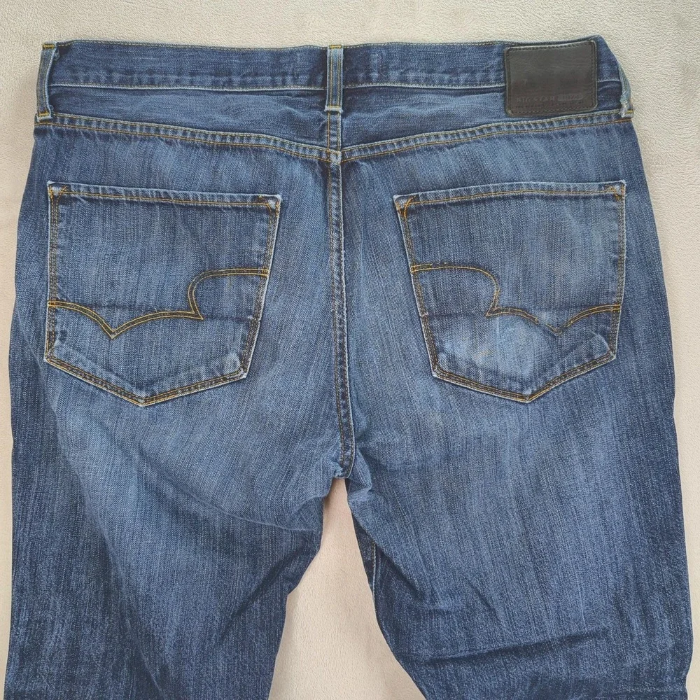 Big Star 1974 Union Jeans Mens 36x32 Blue Regular Straight Distressed‎ Denim